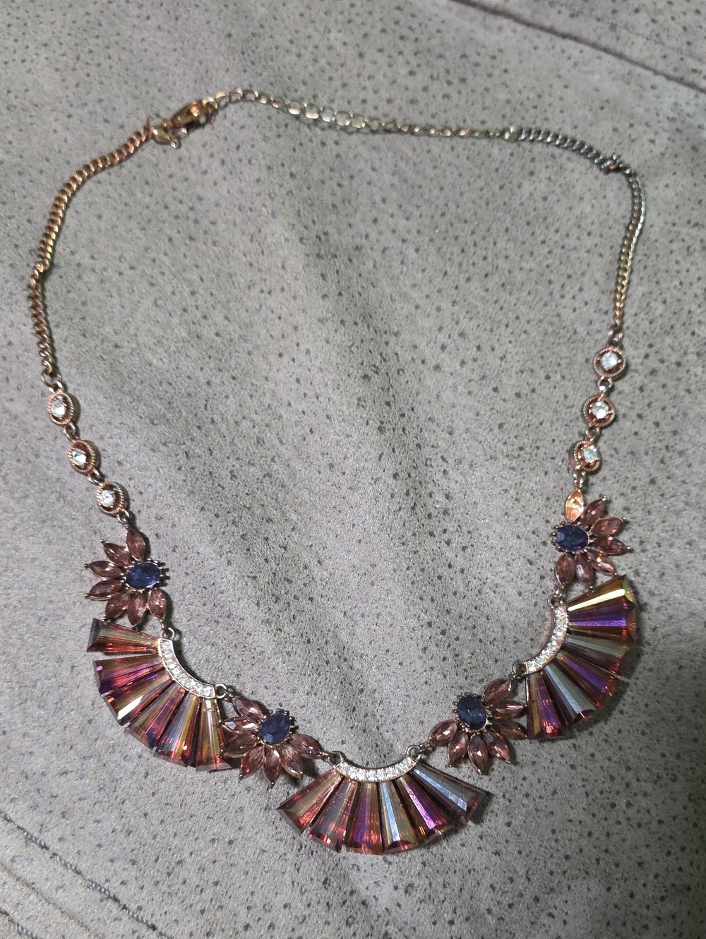 Park Lane Iridescent Multicolor Fan & Floral Necklace